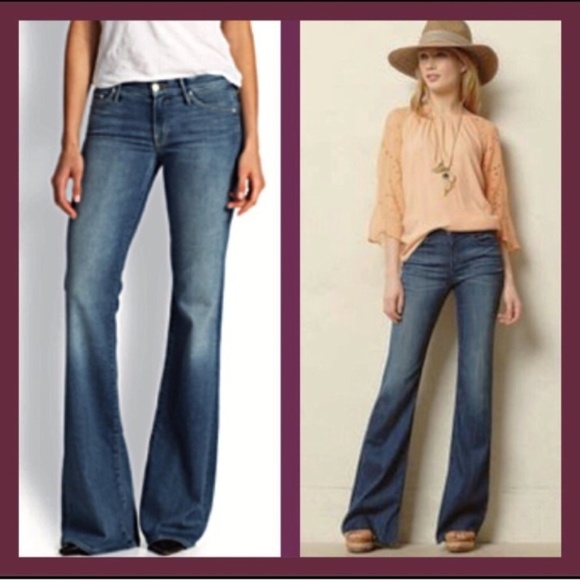 Paige Low/Mid-Rise Bell Bottom-style Jeans. - Picture 2 of 16